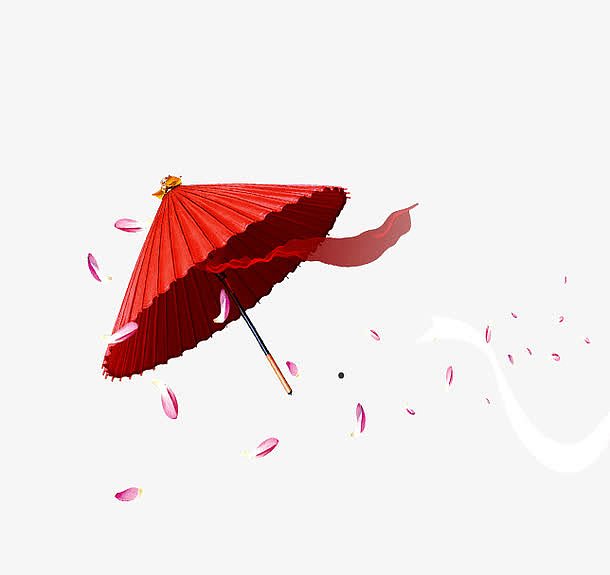 红色桃花伞