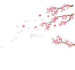 粉色手绘桃花装饰图案
