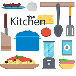 矢量扁平厨具集合