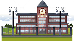 矢量扁平校园建筑