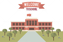矢量学校风景