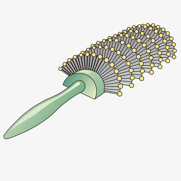 手绘绿色梳子