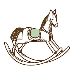矢量手绘木马插画
