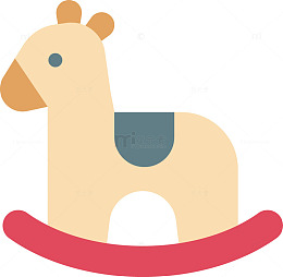 矢量创意设计儿童玩具木马图