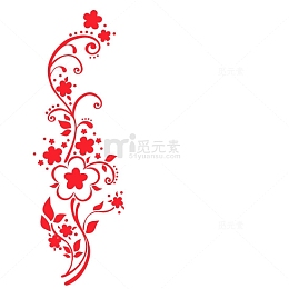 红色印花图案