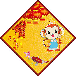 猴年方形图案