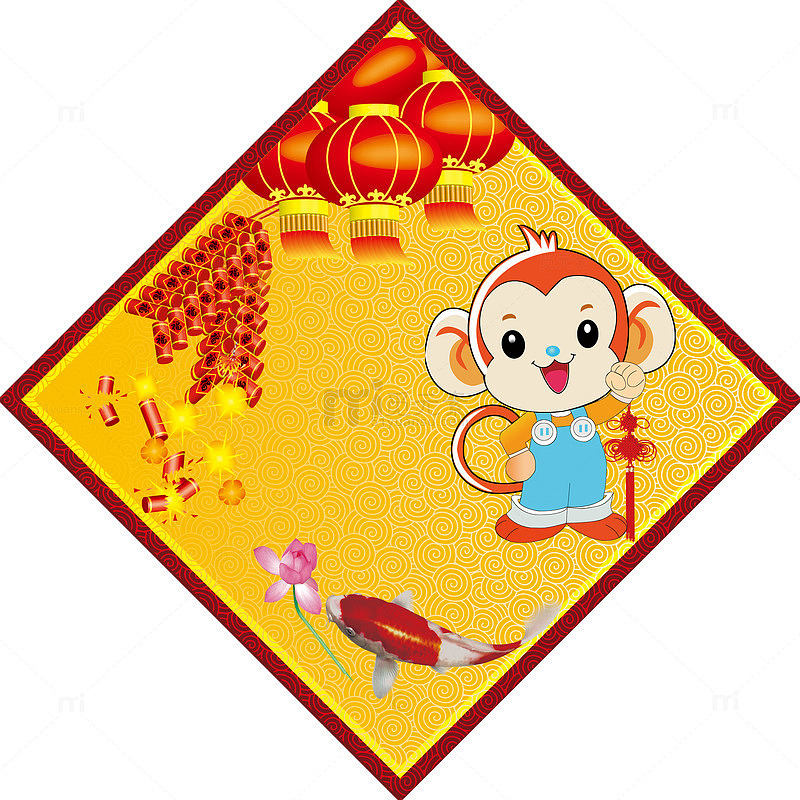 猴年方形图案