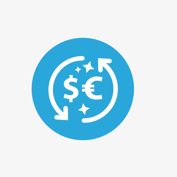 蓝色金钱图标素材免费下载_觅元素