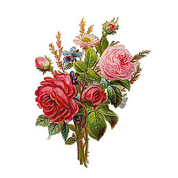 红色玫瑰花油画