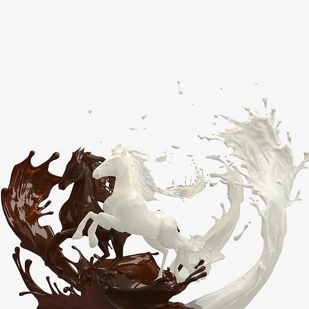 动感飞溅的牛奶巧克力 骏马形状