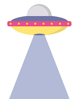 可爱彩色宇宙太空船矢量图