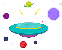 可爱儿童风格宇宙矢量元素