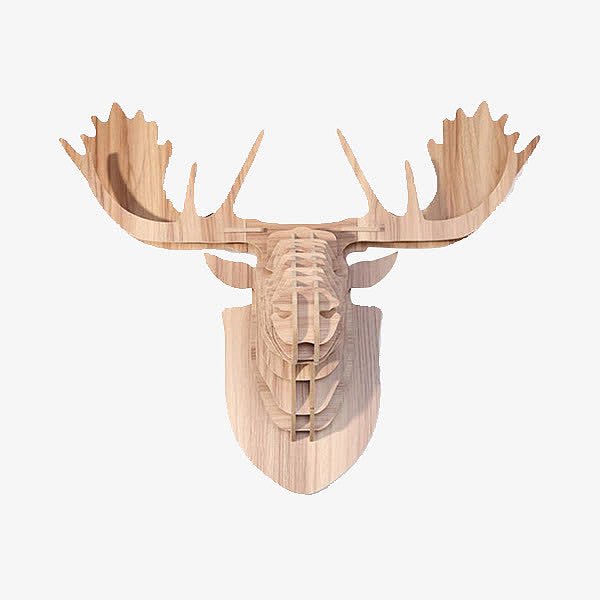 木制麋鹿墙面装饰物