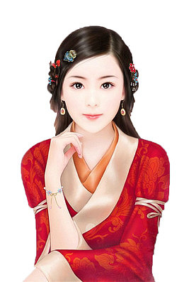 古代红衣美女
