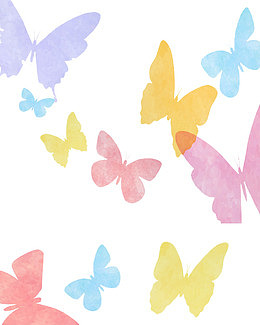 手绘蝴蝶彩色背景墙