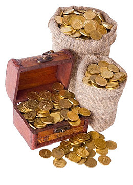 一堆玩具金币