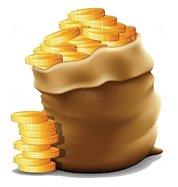 一袋金币插画