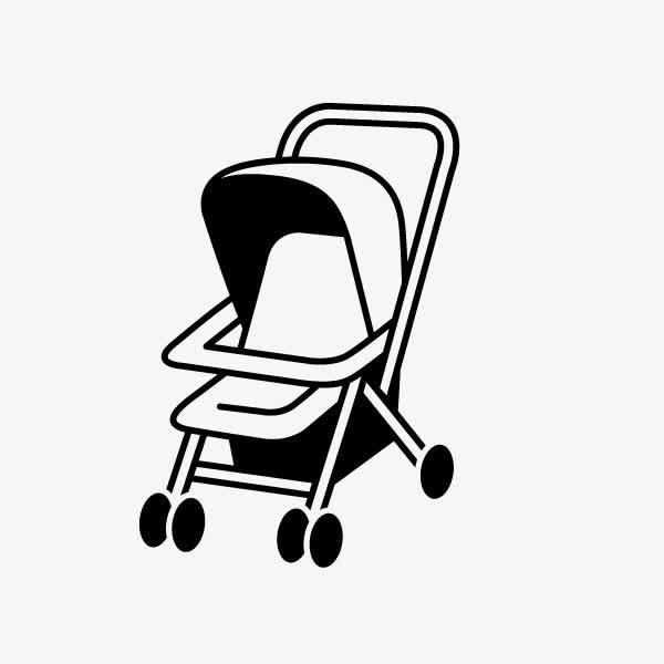 卡通手绘婴儿车