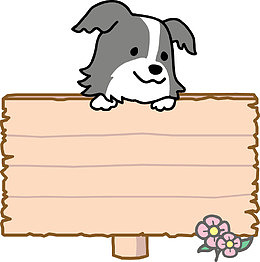 插画设计风格狗狗文字框