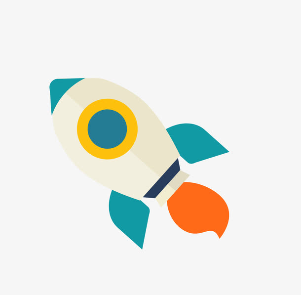 矢量彩色小火箭