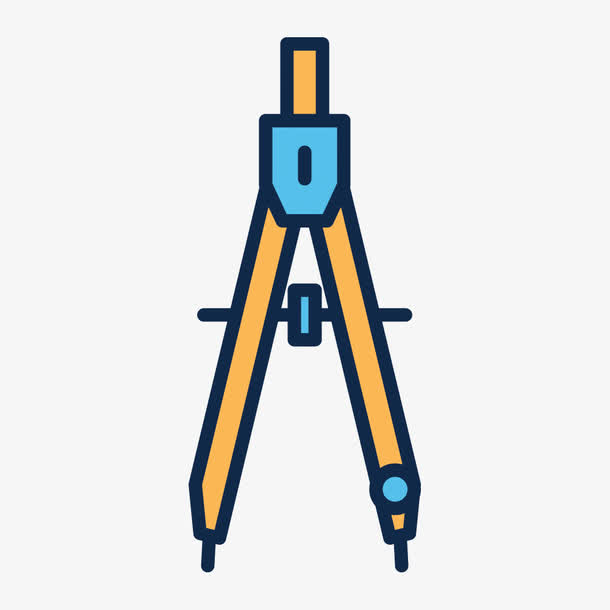 矢量圆规文具素材