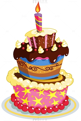 卡通巧克力生日蛋糕免抠图片