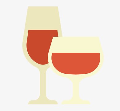 卡通手绘红酒杯