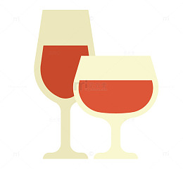 卡通手绘红酒杯