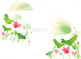 手绘莲花矢量图