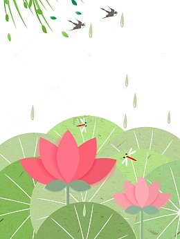 夏天荷花海报背景