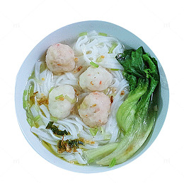 青菜虾丸面条