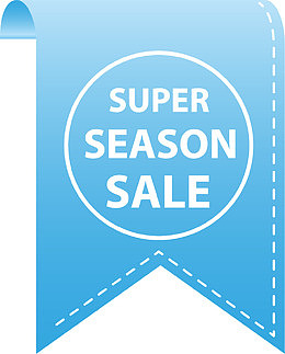 夏日蓝色促销标签