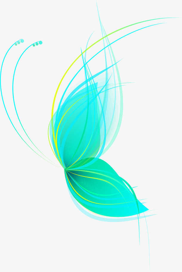 蝴蝶蓝色渐变蓝色矢量图