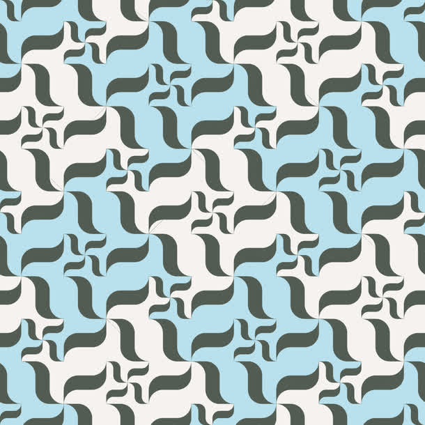 蓝色花纹渐变印花