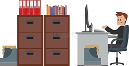 正在努力工作的上班族