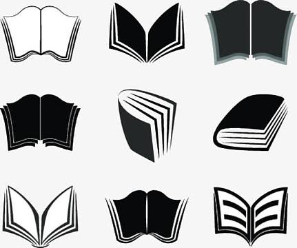 黑色手绘书本合集