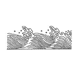 矢量海浪纹理黑色古典花纹