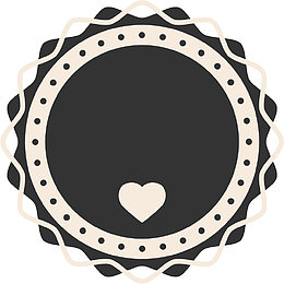 黑色花边爱心