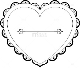 黑色简约花边爱心边框纹理