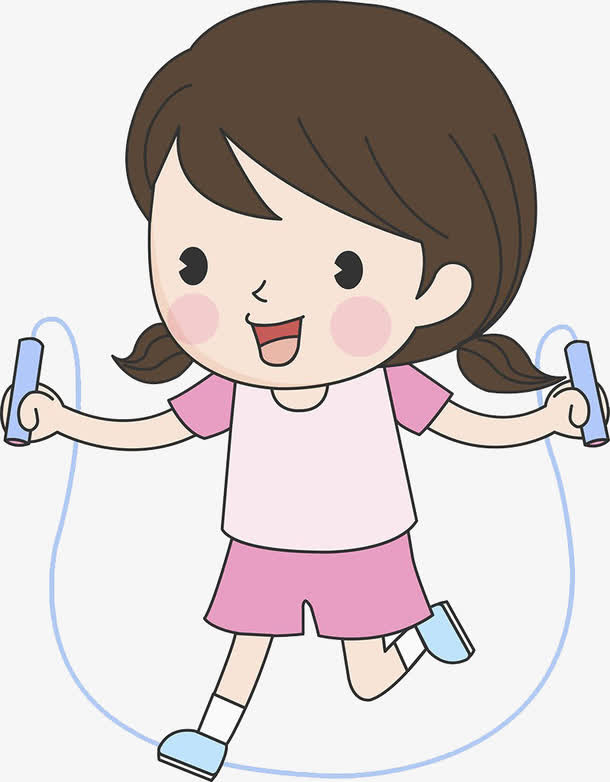 可爱小女孩跳绳简笔画图片
