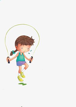 校园活动 男孩女孩 比赛png三个小孩玩跳绳png卡通手绘女士跳绳png小