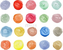 多种颜色水彩笔刷