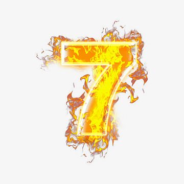 数字7火焰文字