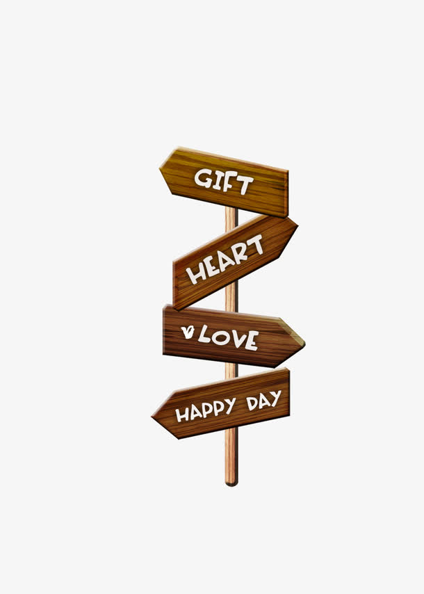 复古木板指示牌