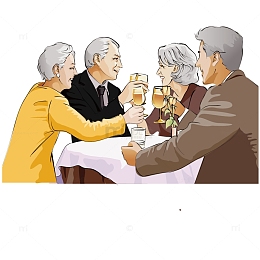 家庭人物就餐矢量