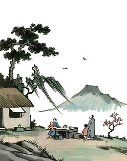 水墨画生活场景