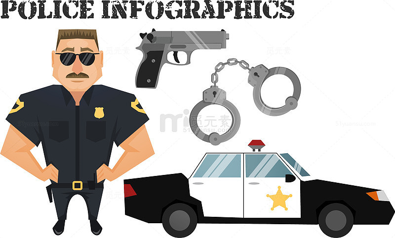矢量手绘警察
