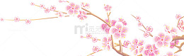 水彩效果红色的桃花教师节礼物