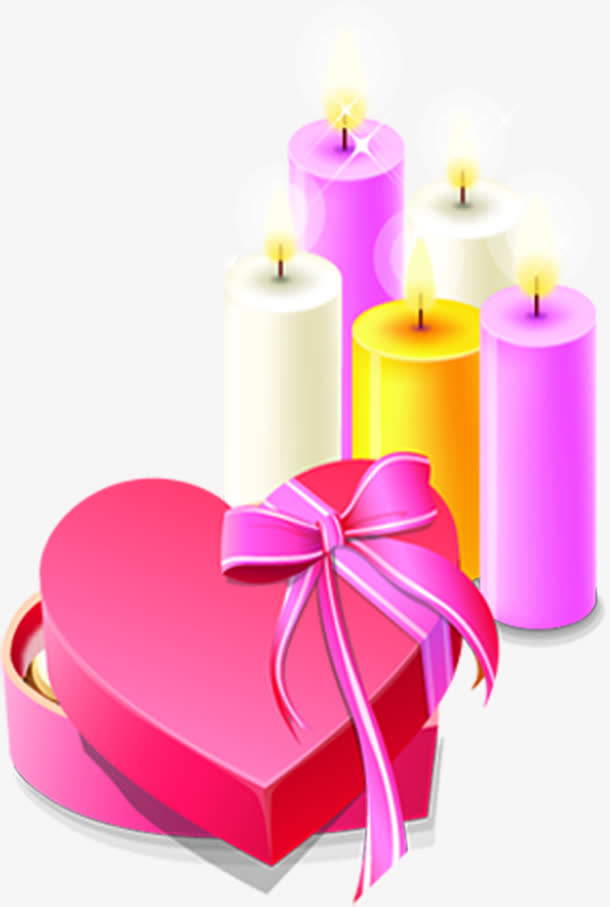 五彩颜色的点燃的蜡烛