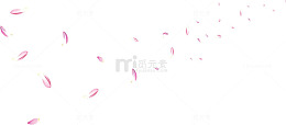 教师节元素红色花瓣元素散落